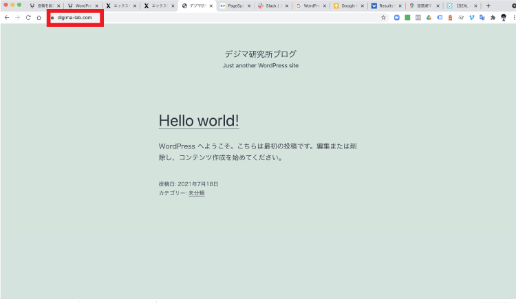 WordPressサイトが反映された